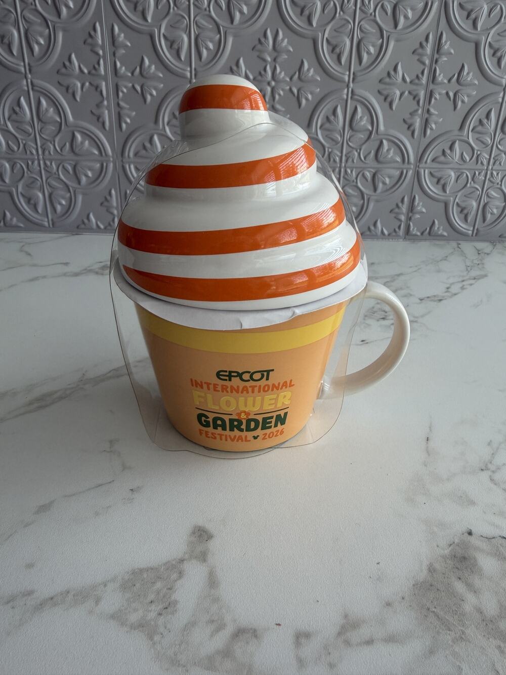 Disney Parks 2026 Flower Garden Festival Orange Bird Citrus Swirl Mug w/Lid NEW
